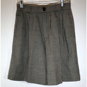 Vintage Giorgio Sant'Angelo Houndstooth Shorts 29 / 10 High Waisted Wool Pleated